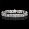 Image 1 : 15.87 ctw Princess Cut Diamond Micro Pave Bracelet 18K White Gold - REF-2171K9Y