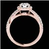 Image 2 : 1.54 ctw Certified Diamond Solitaire Halo Ring 10k Rose Gold - REF-204G5W
