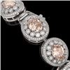 Image 3 : 40.92 ctw Morganite & Diamond Victorian Bracelet 14K White Gold - REF-1709Y3X