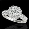 Image 1 : 2.25 ctw Certified Diamond Solitaire Halo Ring 10k White Gold - REF-245K5Y