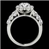 Image 2 : 2.25 ctw Certified Diamond Solitaire Halo Ring 10k White Gold - REF-245K5Y