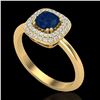 Image 2 : 1.16 ctw Sapphire & Micro VS/SI Diamond Ring Halo 18k Yellow Gold - REF-80K2Y