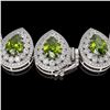 Image 3 : 124.02 ctw Tourmaline & Diamond Victorian Necklace 14K White Gold - REF-3955R5K