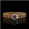 Image 1 : 25.08 ctw Garnet & Diamond Bracelet 14K Yellow Gold - REF-281M8G