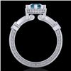 Image 3 : 1.71 ctw Fancy Intense Blue Diamond Art Deco Ring 18k White Gold - REF-263N6F
