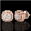 Image 2 : 1.11 ctw VS/SI Diamond Solitaire Art Deco Stud Earrings 18k Rose Gold - REF-254R5K