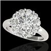 Image 1 : 2.09 ctw Certified Diamond Solitaire Halo Ring 10k White Gold - REF-225R2K