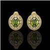 Image 1 : 8.04 ctw Tourmaline & Diamond Victorian Earrings 14K Yellow Gold - REF-223W6H