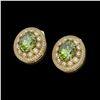 Image 2 : 8.04 ctw Tourmaline & Diamond Victorian Earrings 14K Yellow Gold - REF-223W6H
