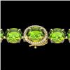 Image 1 : 67 ctw Peridot & Micro Pave Diamond Bracelet 14k Yellow Gold - REF-428Y8X