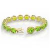 Image 3 : 67 ctw Peridot & Micro Pave Diamond Bracelet 14k Yellow Gold - REF-428Y8X