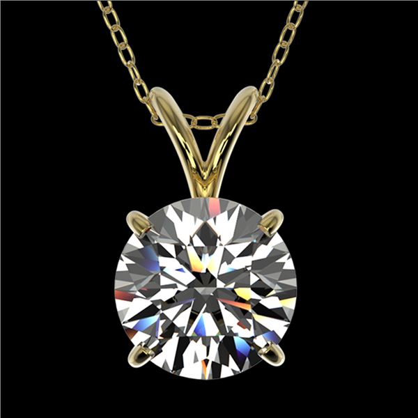 1.50 ctw Certified Quality Diamond Necklace 10k Yellow Gold - REF-224X8A