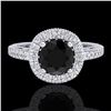 Image 2 : 1.55 ctw Fancy Black Diamond Engagment Art Deco Ring 18k White Gold - REF-112F8M