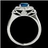 Image 2 : 1.5 ctw SI Certified Fancy Blue Diamond Solitaire Halo Ring 10k White Gold - REF-129H5R