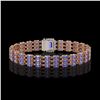 Image 3 : 24.18 ctw Tanzanite & Diamond Bracelet 14K Rose Gold - REF-318F2M