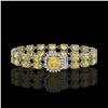 Image 1 : 14.21 ctw Citrine & Diamond Bracelet 14K White Gold - REF-178A2N