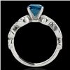 Image 2 : 1.4 ctw SI Certified Fancy Blue Diamond Solitaire Ring 10k White Gold - REF-121K8Y