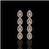 Image 1 : 3.84 ctw Pear Cut Diamond Micro Pave Earrings 18K Rose Gold - REF-334R6K