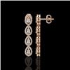 Image 2 : 3.84 ctw Pear Cut Diamond Micro Pave Earrings 18K Rose Gold - REF-334R6K