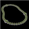 Image 2 : 38.37 ctw Tourmaline & Diamond Necklace 14K White Gold - REF-527H3R