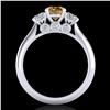 Image 3 : 1.5 ctw Intense Fancy Yellow Diamond Art Deco Ring 18k White Gold - REF-174W5H