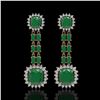 Image 1 : 19.88 ctw Emerald & Diamond Earrings 14K Rose Gold - REF-336W4H
