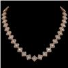 Image 1 : 26.88 ctw Princess Cut Diamond Micro Pave Necklace 18K Rose Gold - REF-3684X3A