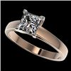 Image 1 : 1.25 ctw Certified VS/SI Quality Princess Diamond Ring 10k Rose Gold - REF-304K6Y