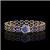 Image 1 : 30.12 ctw Sapphire & Diamond Bracelet 14K Yellow Gold - REF-336G4W
