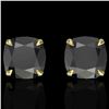 Image 1 : 6 ctw Cushion Black Diamond Designer Earrings 18k Yellow Gold - REF-163A6N