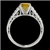 Image 2 : 1.35 ctw Certified SI/I Fancy Intense Yellow Diamond Ring 10k White Gold - REF-177Y3X