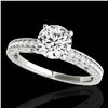 Image 1 : 1.43 ctw Certified Diamond Solitaire Antique Ring 10k White Gold - REF-259K3Y