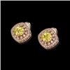 Image 2 : 3.89 ctw Canary Citrine & Diamond Victorian Earrings 14K Rose Gold - REF-108F5M