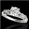 Image 1 : 1.1 ctw Certified Diamond Solitaire Antique Ring 10k White Gold - REF-184N3F