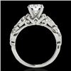 Image 2 : 1.1 ctw Certified Diamond Solitaire Antique Ring 10k White Gold - REF-184N3F