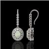 Image 2 : 7.81 ctw Certified Opal & Diamond Victorian Earrings 14K White Gold - REF-256M8G