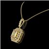Image 3 : 5.82 ctw Canary Citrine & Diamond Victorian Necklace 14K Yellow Gold - REF-172X8A