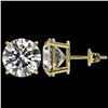 Image 2 : 5 ctw Certified Quality Diamond Stud Earrings 10k Yellow Gold - REF-1212G8W