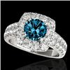 Image 1 : 2.5 ctw SI Certified Fancy Blue Diamond Solitaire Halo Ring 10k White Gold - REF-211W4H