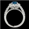 Image 2 : 2.5 ctw SI Certified Fancy Blue Diamond Solitaire Halo Ring 10k White Gold - REF-211W4H