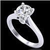 Image 1 : 1.36 ctw VS/SI Diamond Solitaire Art Deco Ring 18k White Gold - REF-331M4G