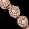 Image 3 : 40.92 ctw Morganite & Diamond Victorian Bracelet 14K Rose Gold - REF-1709A3N
