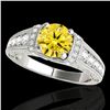 Image 1 : 1.5 ctw Certified SI Intense Yellow Diamond Antique Ring 10k White Gold - REF-211M4G