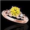 Image 1 : 1.15 ctw Certified SI Intense Yellow Diamond Antique Ring 10k Rose Gold - REF-190X9A