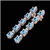 Image 1 : 12.47 ctw Aquamarine & VS/SI Certified Diamond Earrings 10k Rose Gold - REF-143H6R