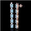 Image 2 : 12.47 ctw Aquamarine & VS/SI Certified Diamond Earrings 10k Rose Gold - REF-143H6R