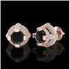 Image 2 : 2.75 ctw Fancy Black Diamond Micro Pave Stud Earrings 18k Rose Gold - REF-180A2N