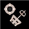 Image 3 : 2.75 ctw Fancy Black Diamond Micro Pave Stud Earrings 18k Rose Gold - REF-180A2N