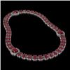 Image 2 : 43.97 ctw Ruby & Diamond Necklace 14K White Gold - REF-527A3N