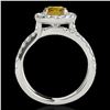 Image 2 : 2.01 ctw Certified SI/I Fancy Intense Yellow Diamond Ring 10k White Gold - REF-218X2A